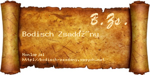 Bodisch Zsadány névjegykártya